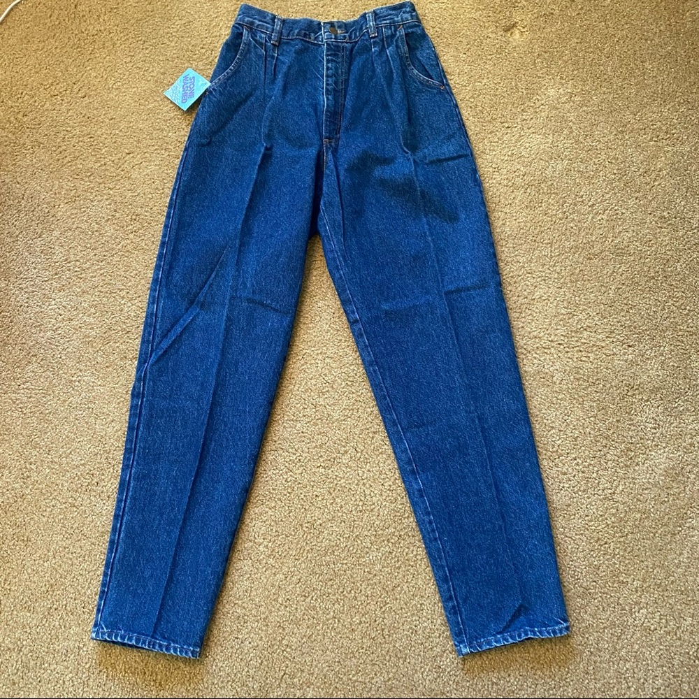 Rare TOUR de FRANCE Vintage JEANS High Waist Stone Washed Baggy New Tags 12 Tall